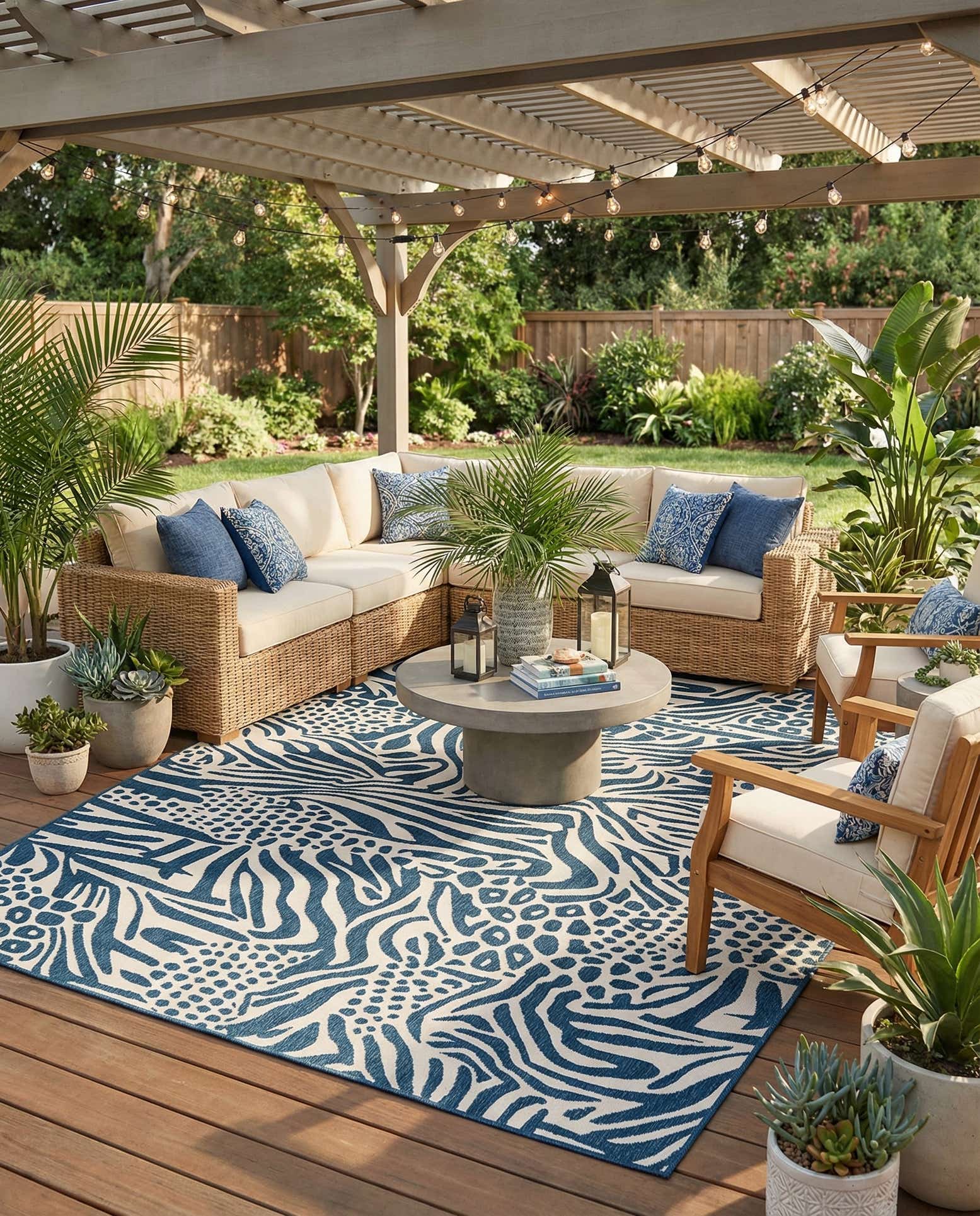 9' x 12' Easy-Clean Safari Indoor / Outdoor Rug