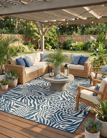 9' x 12' Easy-Clean Safari Indoor / Outdoor Rug