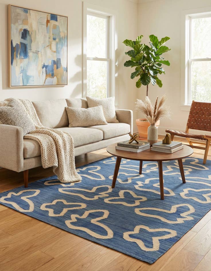 Detail image of 5' x 6' 7  Hand Woven Kilim Modern Wool Rug