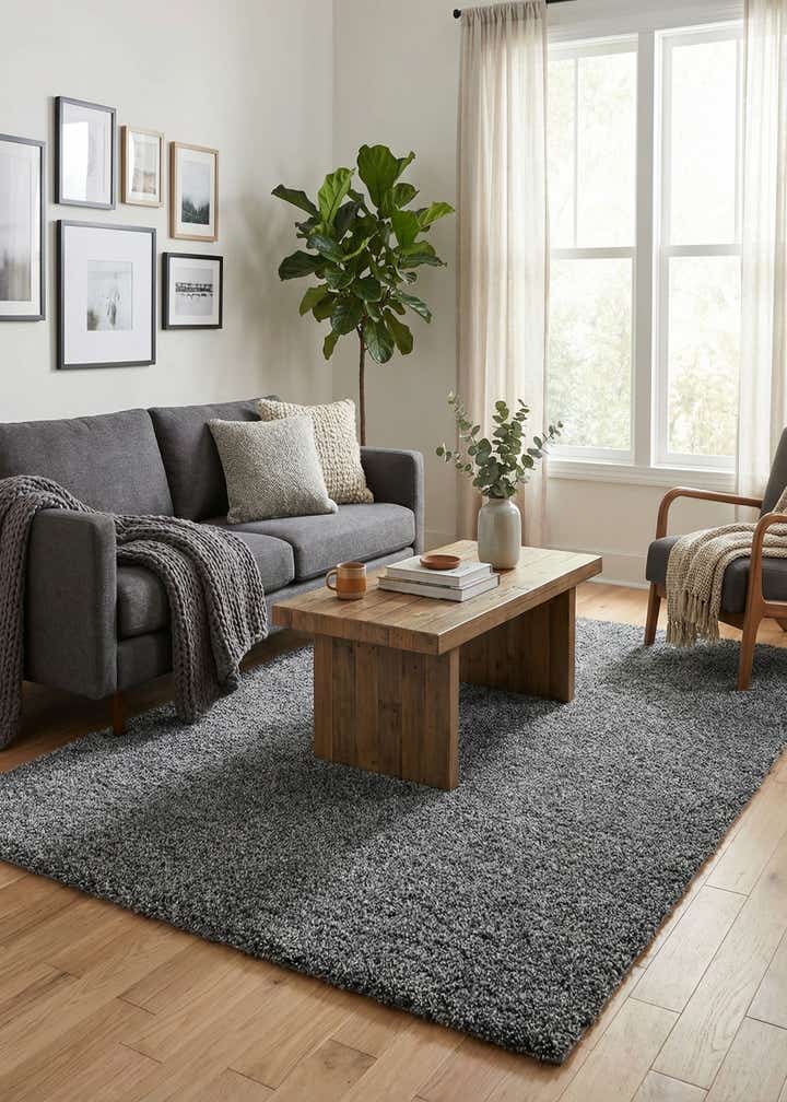6' x 9' Soft Solid Shag Rug