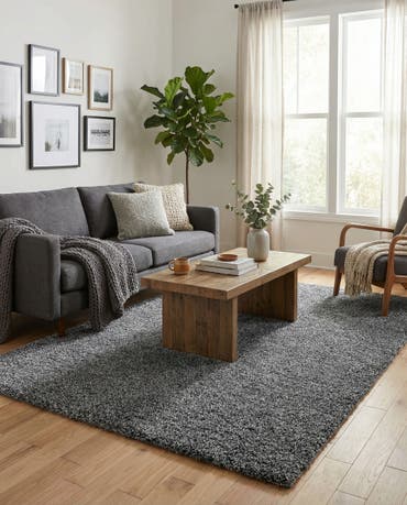  6' x 9' Soft Solid Shag Rug