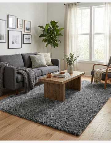 Pebble Gray Soft Solid Shag Rug