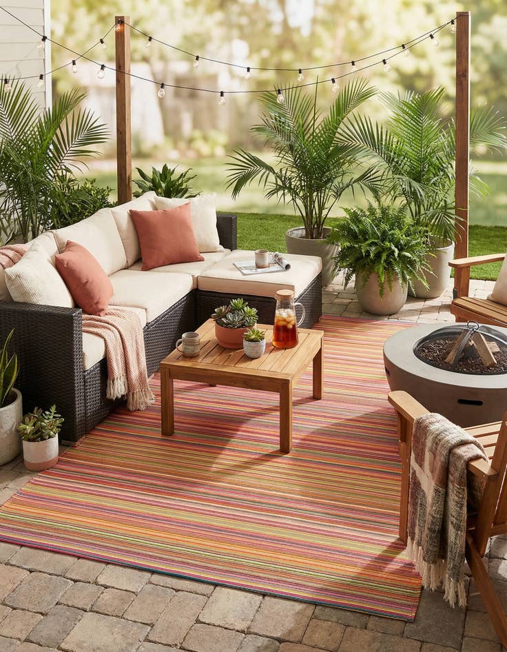 Detail image of 7' 10 x 10' Easy-Clean Vista Breeze Indoor / Outdoor Rug