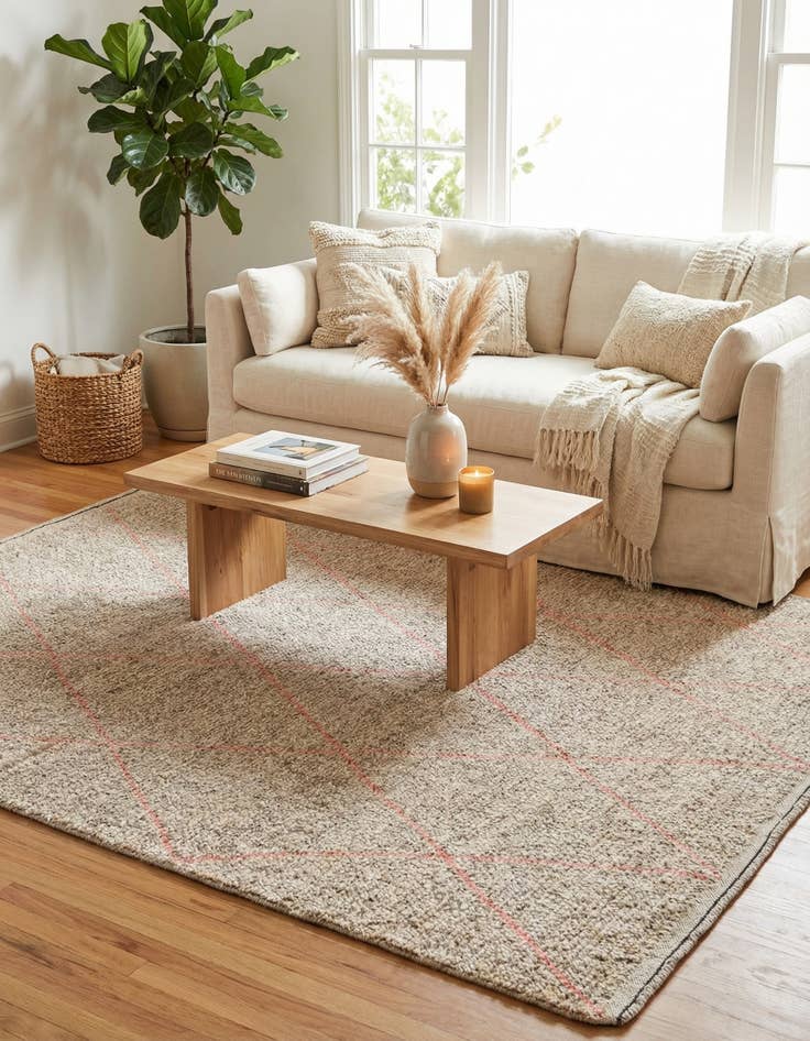 Detail image of 5' 9 x 7'  Hand Knotted Moroccan Wool Rug