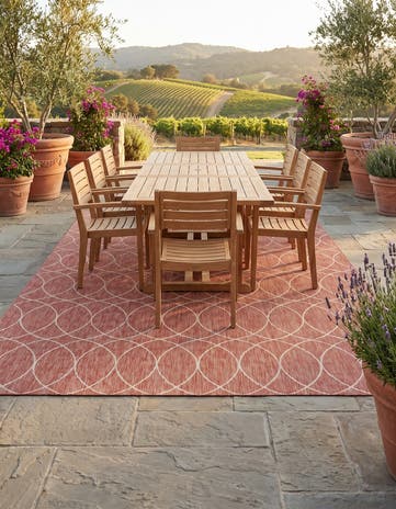 10' x 14' Easy-Clean Lattice Indoor / Outdoor Rug