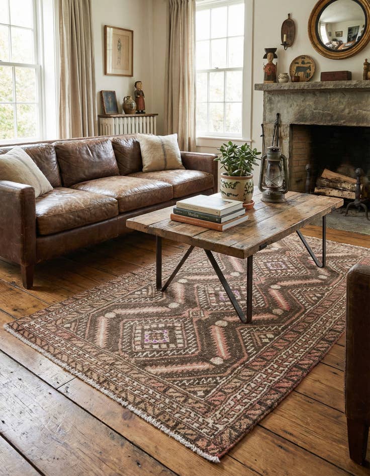 Detail image of 2' 6 x 5' 1  Hand Knotted Ultra Vintage Persian Wool Runner Rug