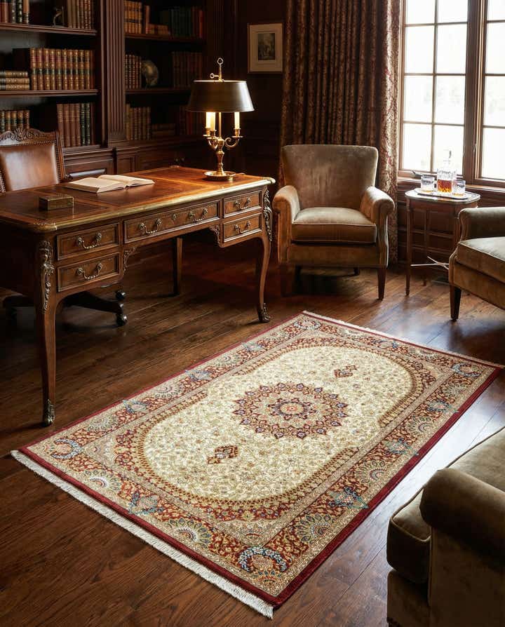 2' 7 x 4' Ghom Silk Rug