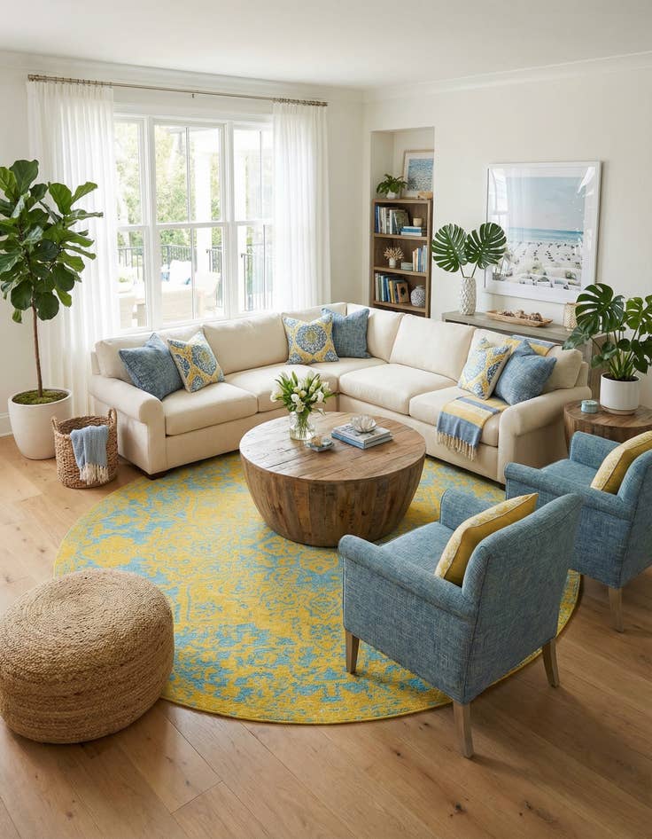 Detail image of 13' x 13'  Washable Jill Zarin Dubai Indoor / Outdoor Round Rug