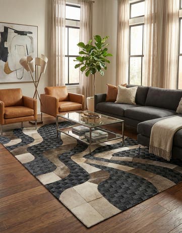 4' 11 x 8' 1 Cowhide - Patchwork Rug