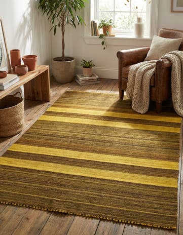 4' 1 x 5' 8 Hand Woven Kilim Afghan Wool Rug