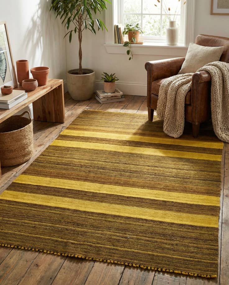 Detail image of 4' 1 x 5' 8 Hand Woven Kilim Afghan Wool Rug