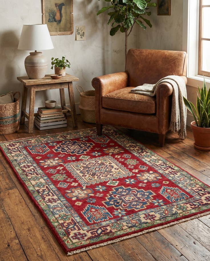 Detail image of 2' 10 x 4' 2 Hand Knotted Kazak Rug