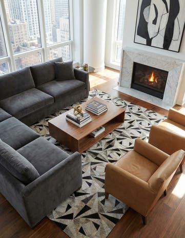 4' 11 x 7' 10 Cowhide - Patchwork Rug