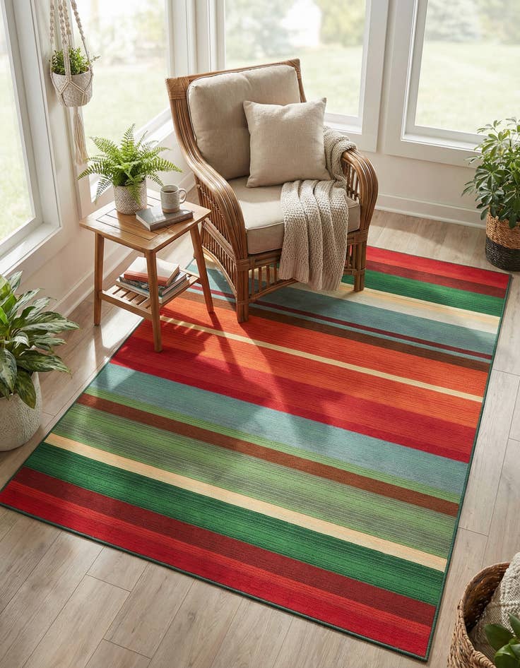 Detail image of  6' x 9'  Washable Modern Indoor / Outdoor Rug