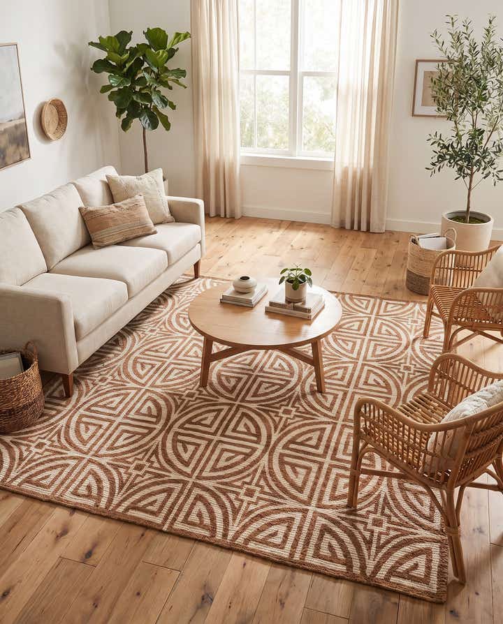 7' 10 x 7' 10 Hand Woven Chenille Jute Square Rug