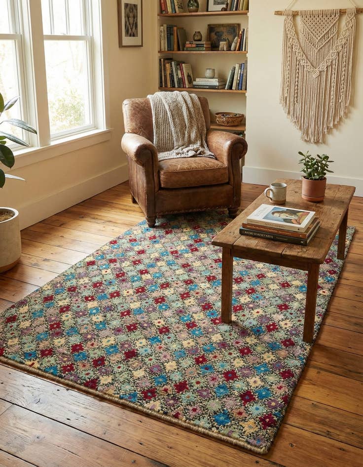 Detail image of 4' x 6' 5  Hand Knotted Balouch Wool Rug