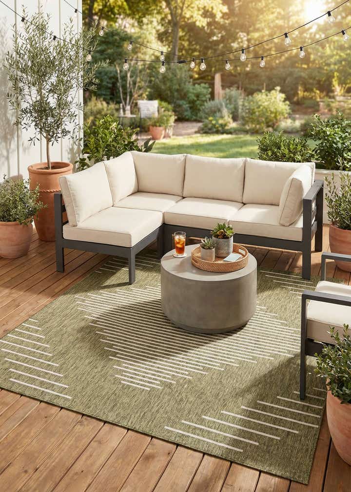 7' x 7' Easy-Clean Modern Indoor / Outdoor Square Rug