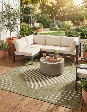 7' x 7' Easy-Clean Modern Indoor / Outdoor Square Rug