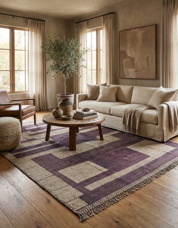 8' 1 x 9' 10 Hand Knotted Moroccan Wool Rug