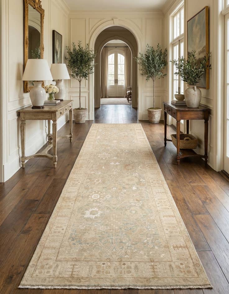 Detail image of 3' 8 x 13' 5  Hand Knotted Ziegler Rug