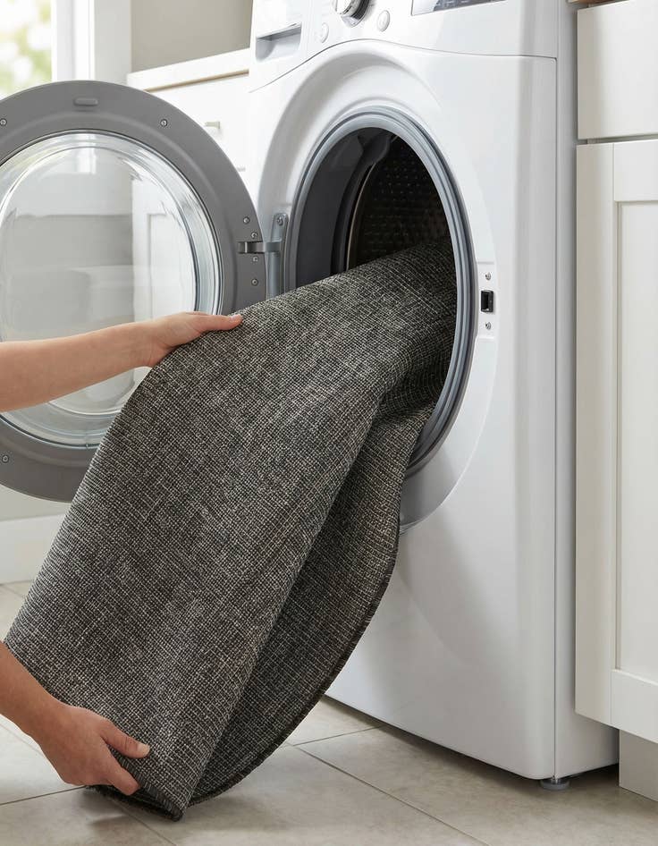 Detail image of 2' x 6'  Washable Solid Indoor / Outdoor Runner Rug