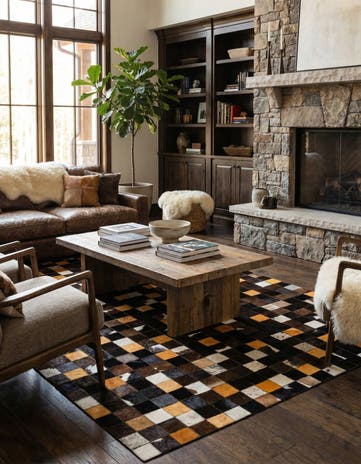 5' 2 x 8' Cowhide - Patchwork Rug