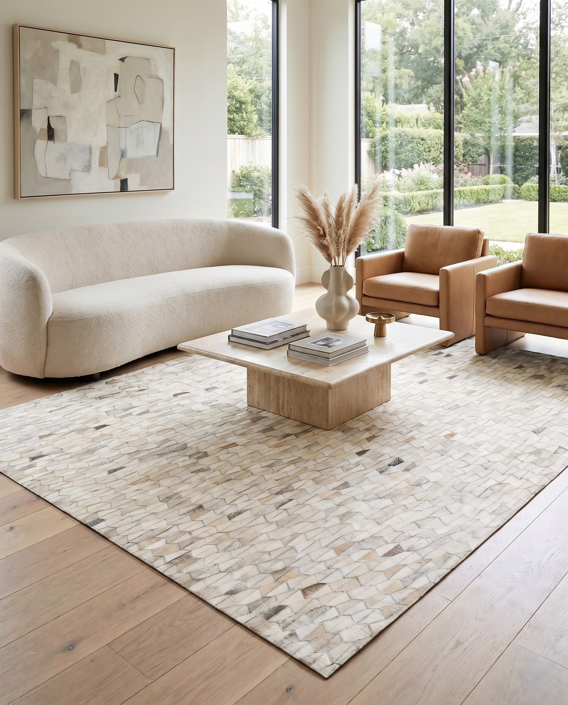 5' x 8' Cowhide Leather Rug