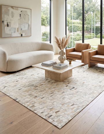 5' x 8' Cowhide Leather Rug