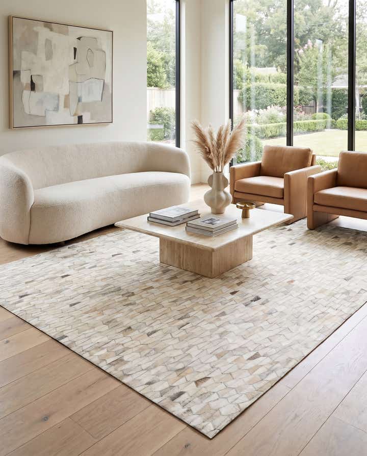 5' x 8' Cowhide Leather Rug