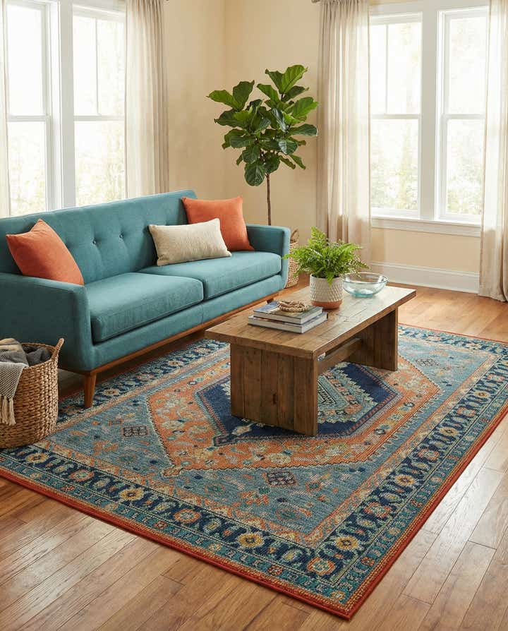 5' 3 x 8' Easy-Clean Baja Indoor / Outdoor Rug