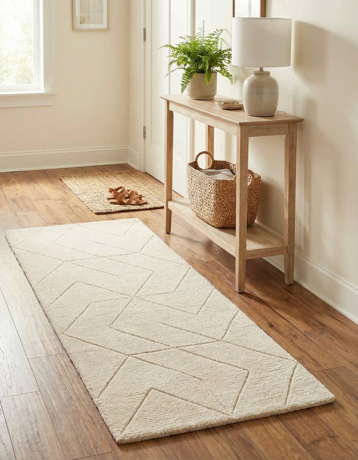 Detail image of 2' x 5' 1 WoolCraft Geometric Runner Rug
