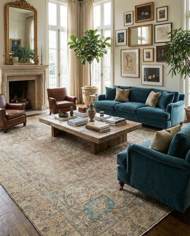 7' 5 x 10' Hand Knotted Ultra Vintage Persian Wool Rug