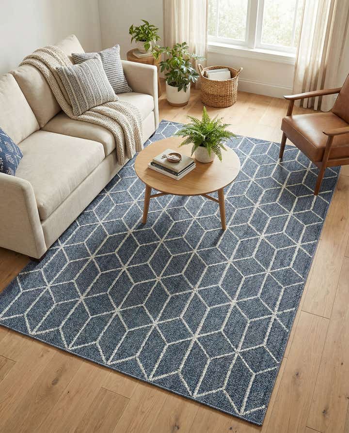 5' 3 x 8' Easy-Clean Lattice Indoor / Outdoor Rug