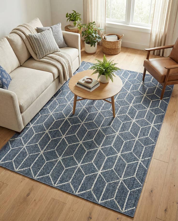 Detail image of 5' 3 x 8' Easy-Clean Lattice Indoor / Outdoor Rug