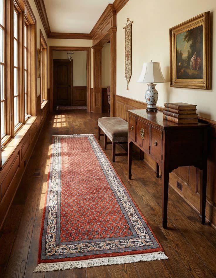 Detail image of 2' 8 x 11' 4  Hand Knotted Mir Wool Runner Rug