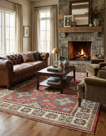5' 10 x 8' 9 Hand Knotted Kazak Rug