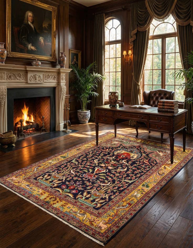 Detail image of 3' 2 x 4' 8 Tabriz Wool Rug