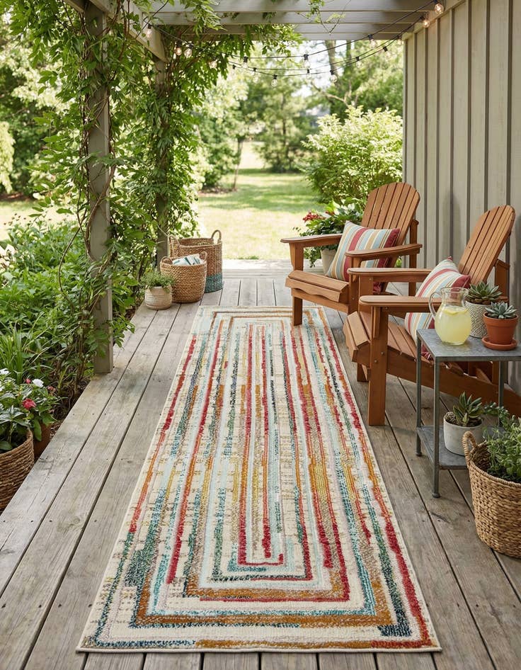 Detail image of 2' 7 x 10'  Washable Casablanca Indoor / Outdoor Runner Rug