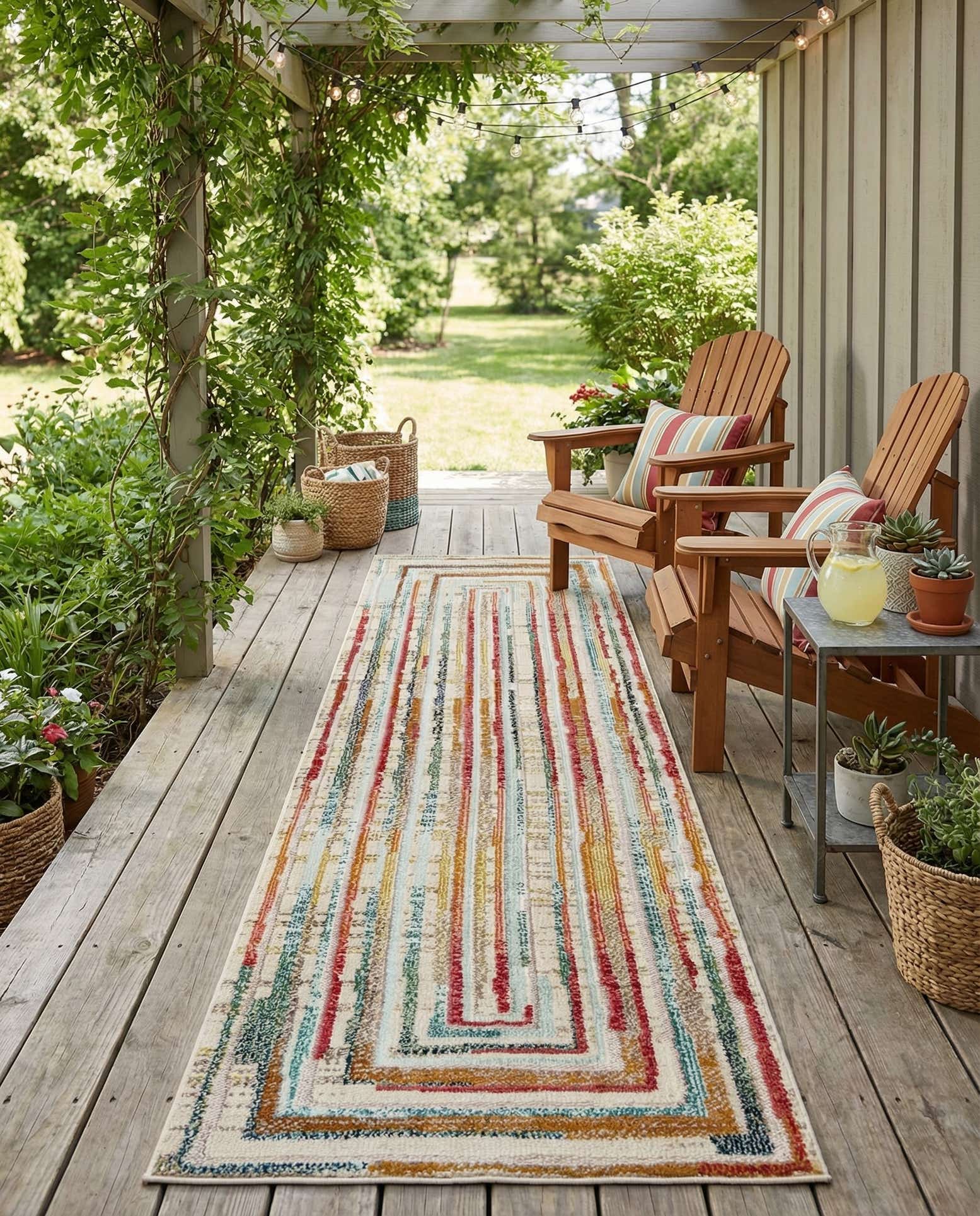 2' 7 x 10' Easy-Clean Casablanca Indoor / Outdoor Runner Rug