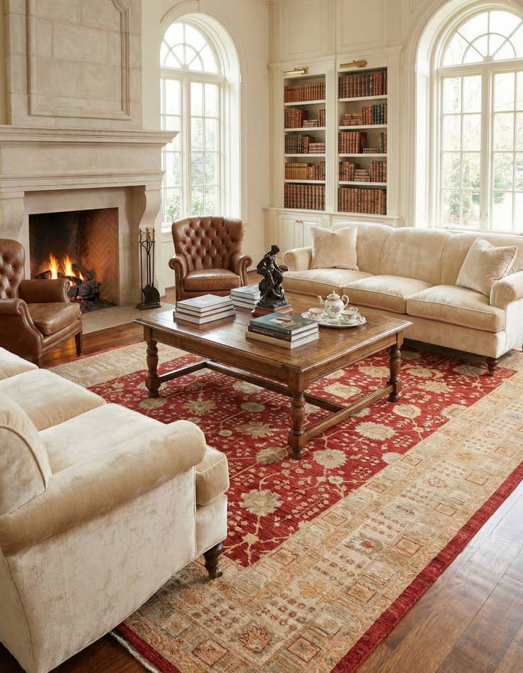 Detail image of 10' x 13'  Hand Knotted Peshawar Ziegler Rug