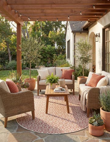 Rust Red Easy-Clean Jill Zarin Costa Rica Indoor / Outdoor Oval Rug