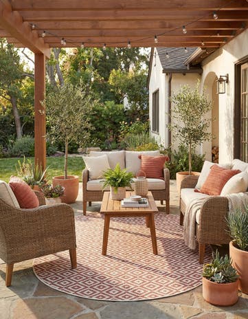 Rust Red Easy-Clean Jill Zarin Costa Rica Indoor / Outdoor Oval Rug