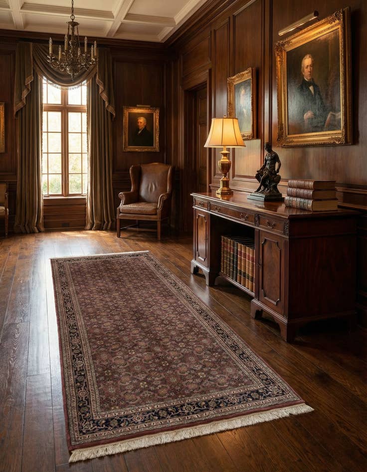 Detail image of 5' x 10' 4  Hand Knotted Bidjar Wool Runner Rug