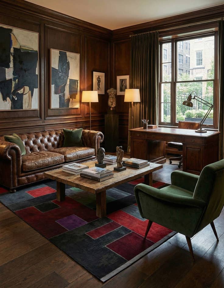 Detail image of  7' 3 x 10'  Hand Woven Patchwork Wool Rug