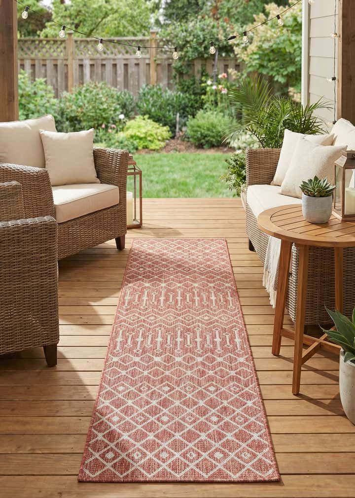 2' x 8' Easy-Clean Lattice Indoor / Outdoor Runner Rug