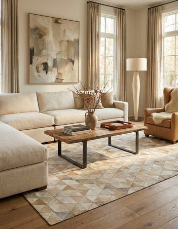 5' 2 x 8' 2 Cowhide - Patchwork Rug