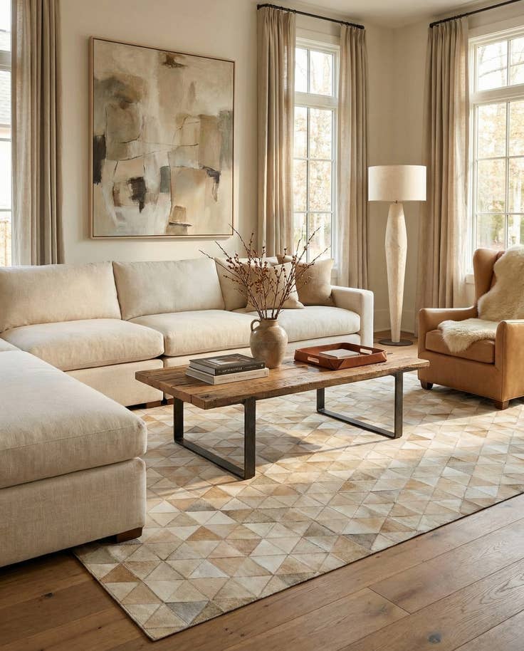 Detail image of 5' 2 x 8' 2 Cowhide - Patchwork Rug