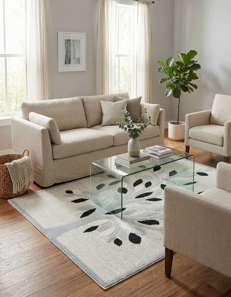 Detail image of 5' 3 x 7' 7  Washable  Indoor / Outdoor Rug