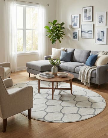 7' 10 x 10' Lattice Frieze Oval Rug