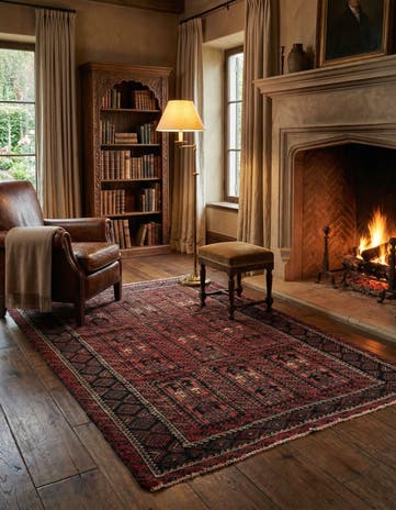 3' 9 x 5' 7 Hand Knotted Balouch Wool Rug